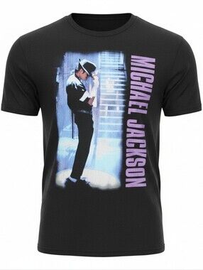 Michael Jackson Black Men's Graphic Tee - Icon Pose, Size Large, New